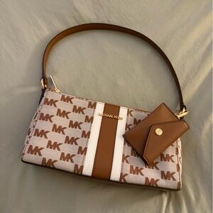 Michael Kors Vincent Medium Logo Jacquard Pochette with Card Case